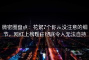 微密圈盘点：花絮7个你从没注意的细节，网红上榜理由彻底令人无法自持