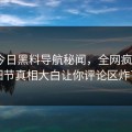网曝今日黑料导航秘闻，全网疯传大V细节真相大白让你评论区炸了