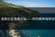 海角社区海角论坛——你的精神海岸线