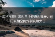 探秘围观！黑料王今晚爆料曝光，热门真相全网炸裂真相大白
