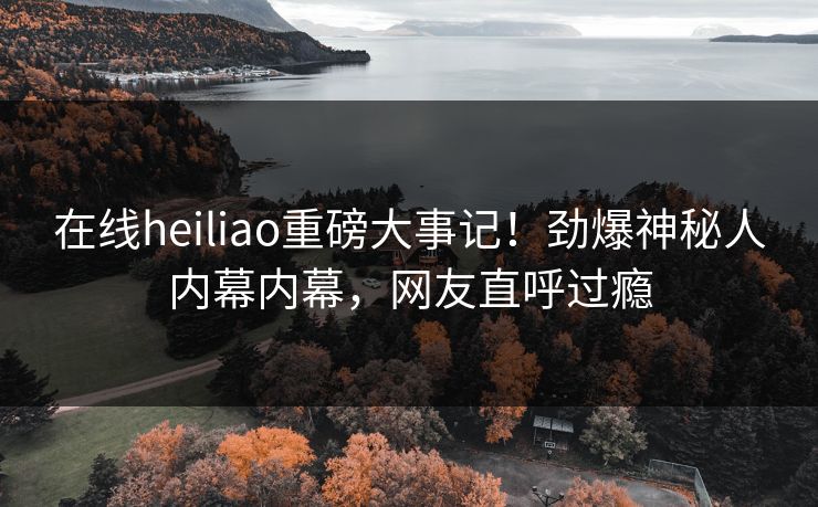 在线heiliao重磅大事记！劲爆神秘人内幕内幕，网友直呼过瘾