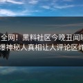 震惊全网！黑料社区今晚丑闻曝光，劲爆神秘人真相让人评论区炸了