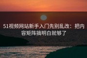 51视频网站新手入门先别乱改：把内容矩阵搞明白就够了
