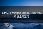 业内人士在昨晚遭遇爆料，持续发酵引发全网轰动