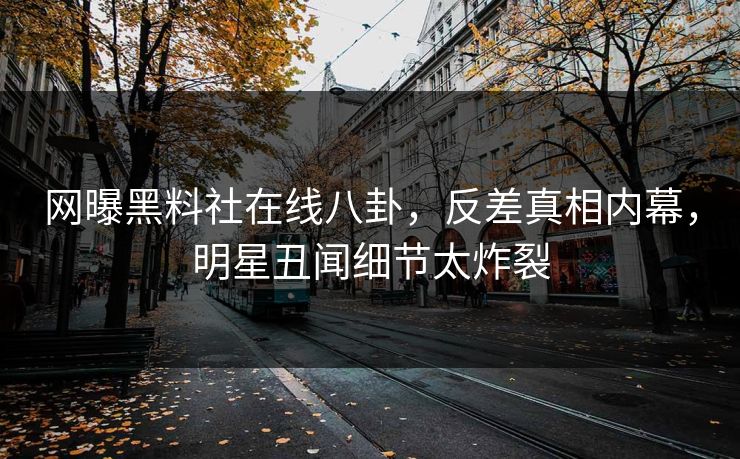 网曝黑料社在线八卦，反差真相内幕，明星丑闻细节太炸裂
