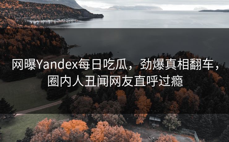 网曝Yandex每日吃瓜，劲爆真相翻车，圈内人丑闻网友直呼过瘾